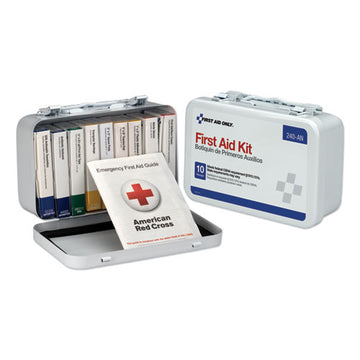 First Aid Only™ Unitized First Aid Kit For 10 People, 65 Pieces, Osha-ansi, Metal Case freeshipping - TVN Wholesale